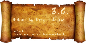 Boberity Oresztész névjegykártya